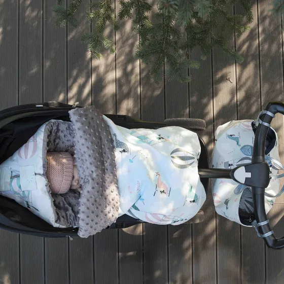 LA MILLOU STROLLER BAG PREMIUM ŚPIWOREK M PENGUIN PEPE ECRU