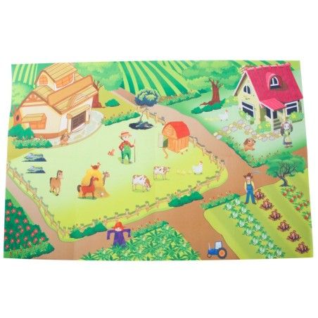 Sun Baby Alfombra ranchera con coches 120x80 cm