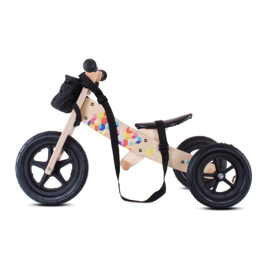 Sun Baby Rowerek drewniany Twist Plus - Cubic Black Edition