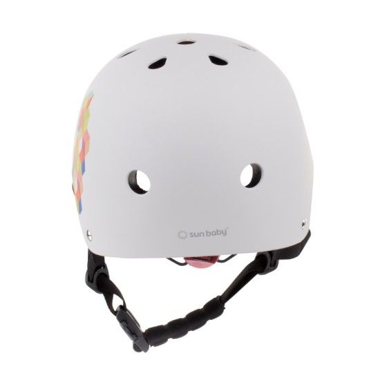 Sun Baby Kask M dla dzieci 3-7 lat z lampką LED cubic biały