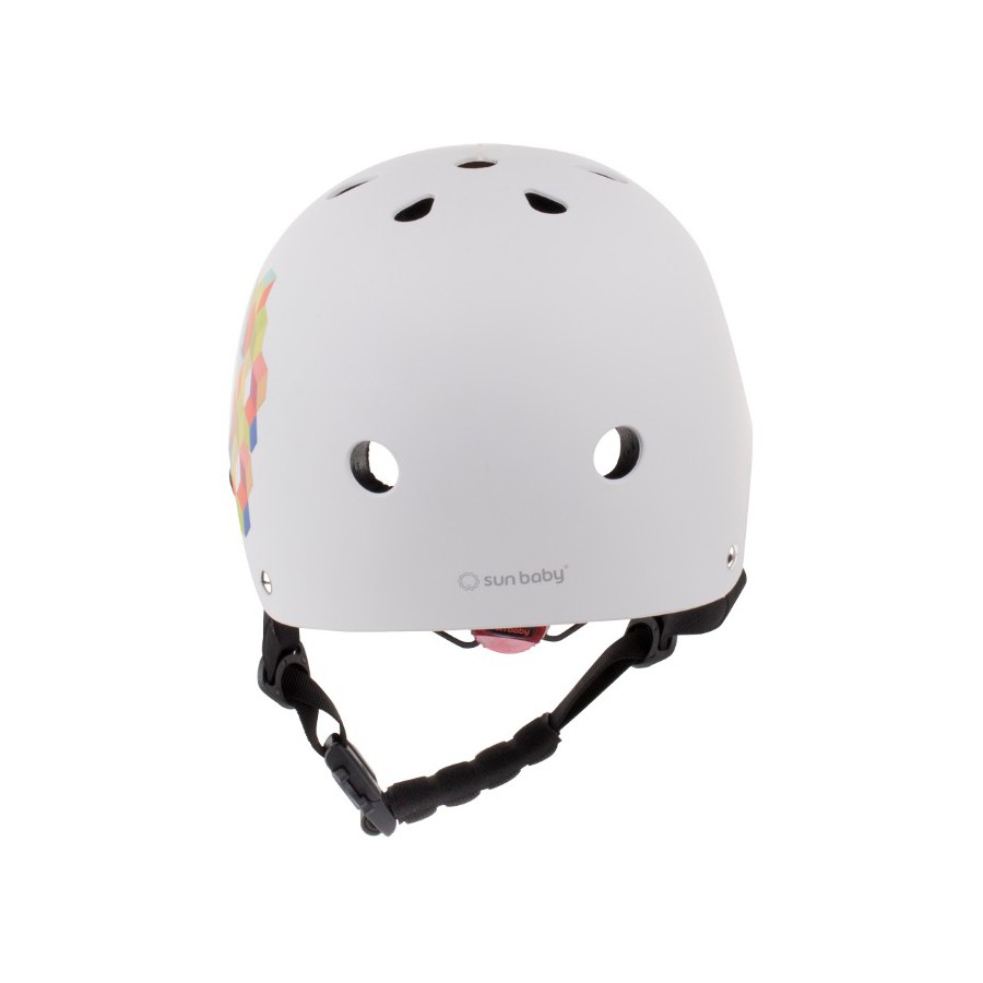 Sun Baby Kask M dla dzieci 3-7 lat z lampką LED cubic biały