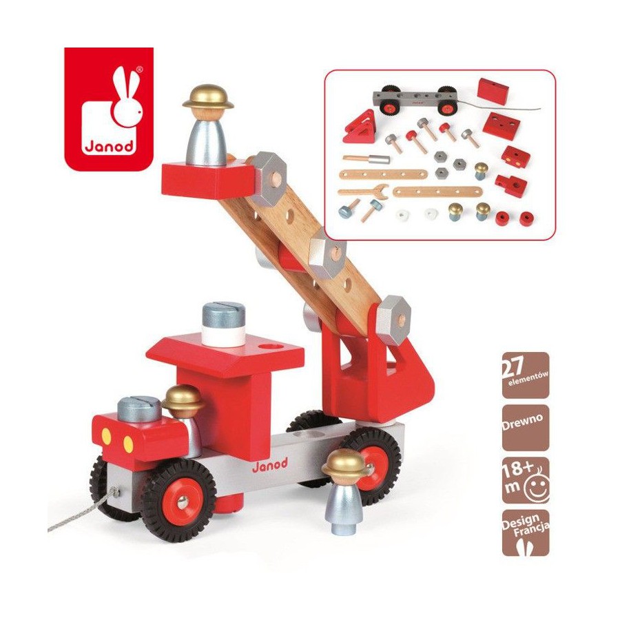 Fire truck to make a large wooden, Janod