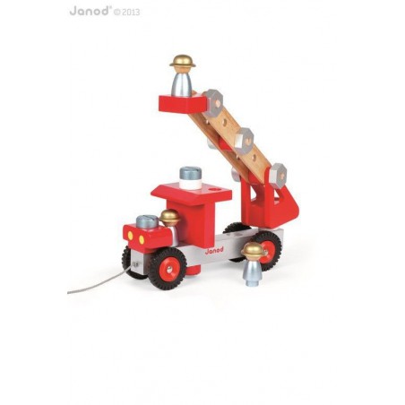 Wóz strażacki do składania drewniany duży, Janod