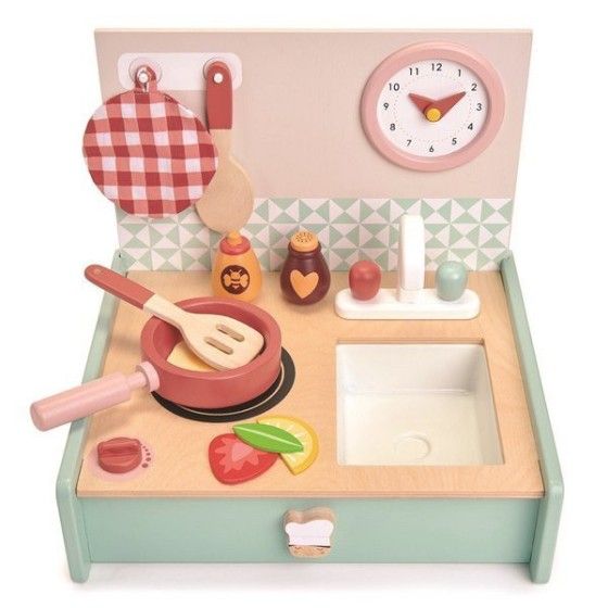 Tender Leaf Toys Drewniana kuchnia przenośna, Mini Chef