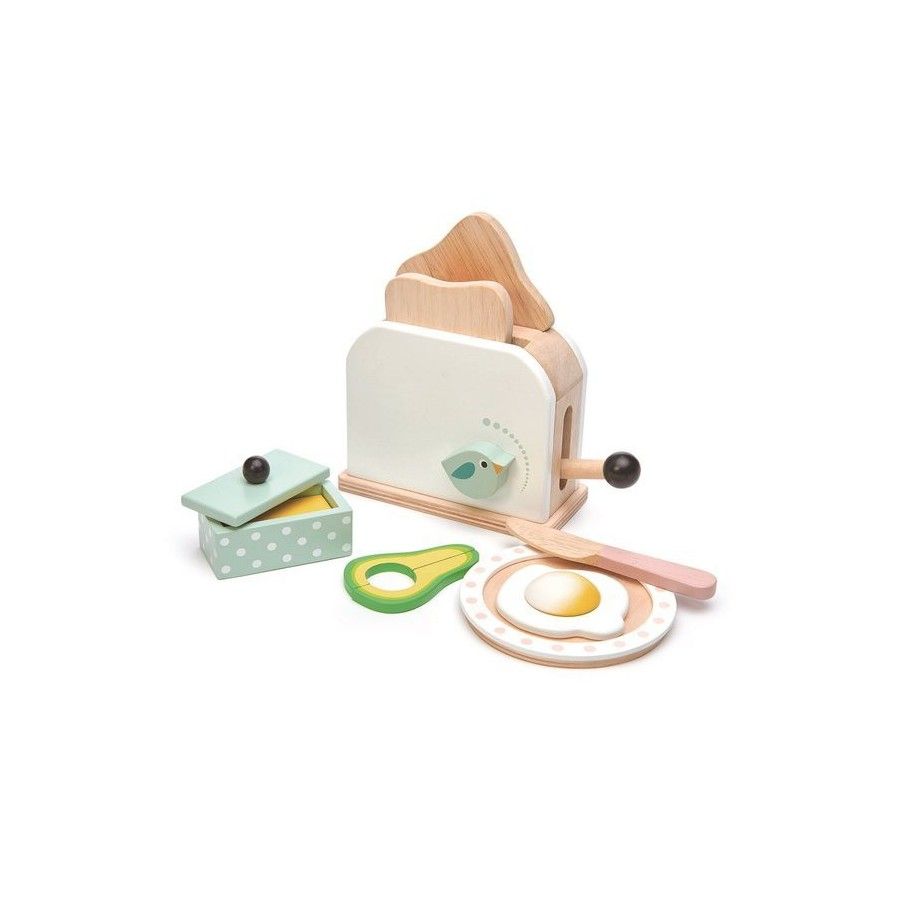 Tender Leaf Toys Драўляны тостар з наборам сняданку, міні