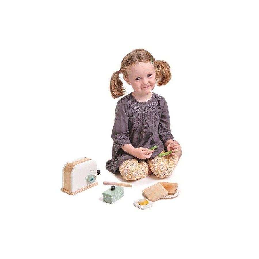 Tender Leaf Toys Grille-pain en bois avec set petit-déjeuner