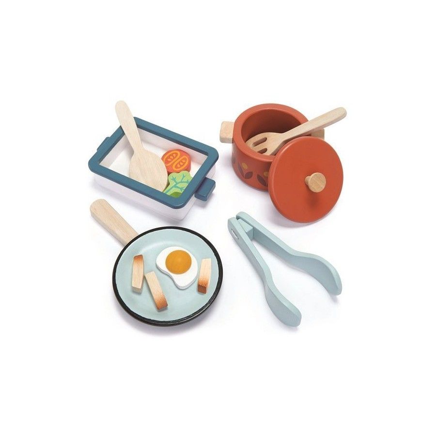 Tender Leaf Toys Ensemble de plats en bois, Tender Lea Toys