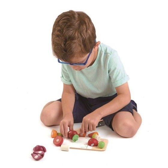 Tender Leaf Toys Planche à découper en bois avec légumes, Mini