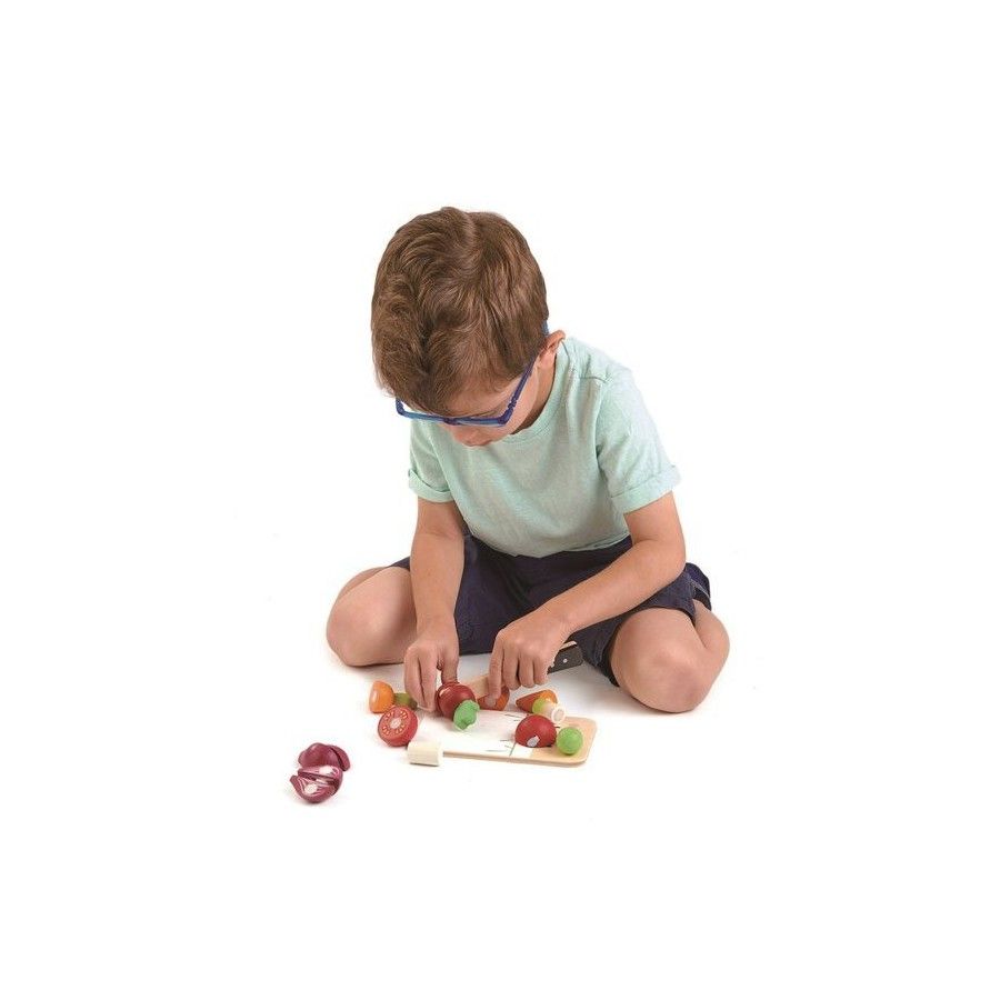 Tender Leaf Toys Träbräda med grönsaker för skärning, mini