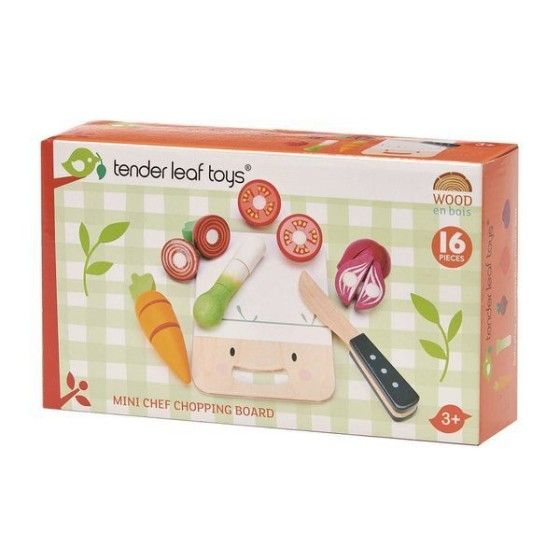 Tender Leaf Toys Planche à découper en bois avec légumes, Mini
