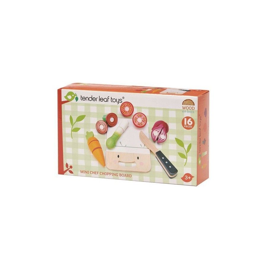 Tender Leaf Toys Planche à découper en bois avec légumes, Mini