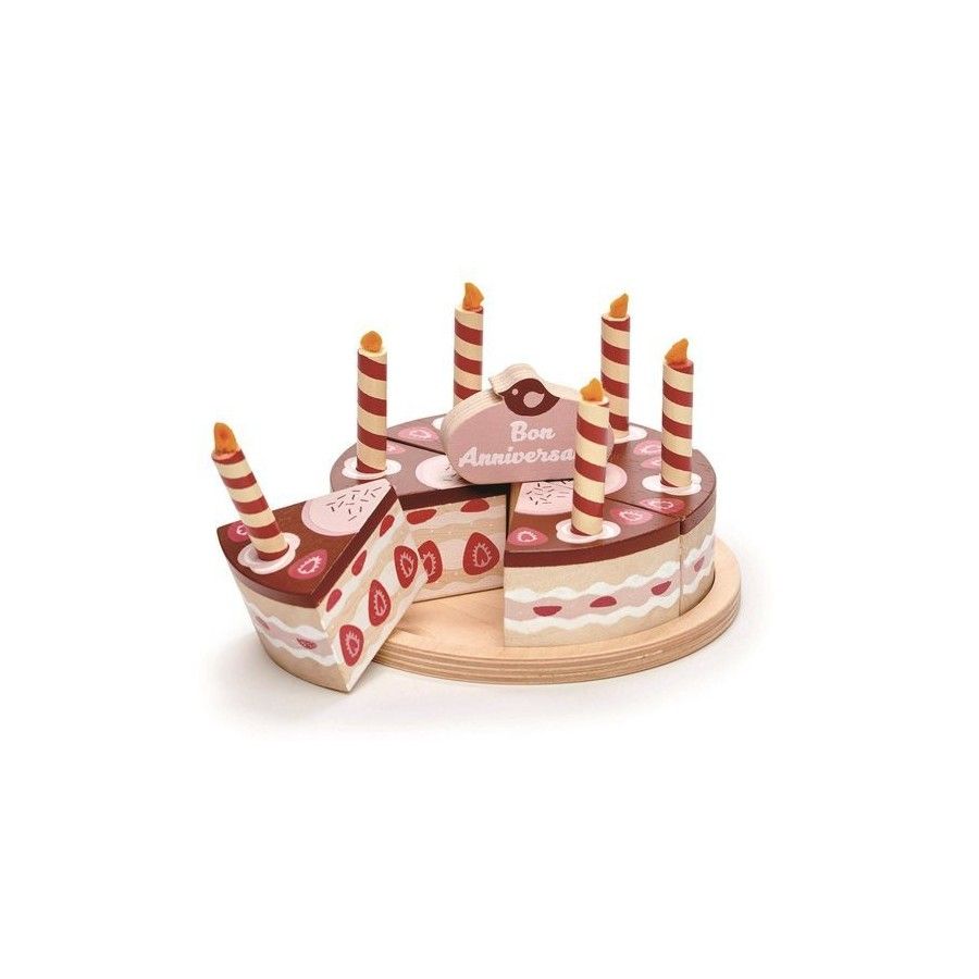 Tender Leaf Toys Csokoládé, fa születésnapi torta