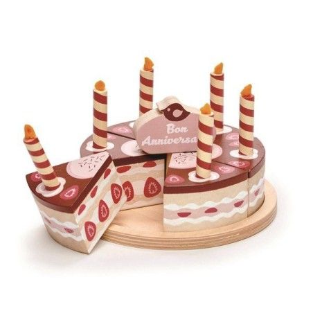 Tender Leaf Toys Gâteau d'anniversaire en bois et chocolat