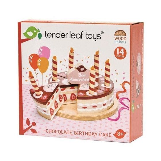 Tender Leaf Toys Csokoládé, fa születésnapi torta