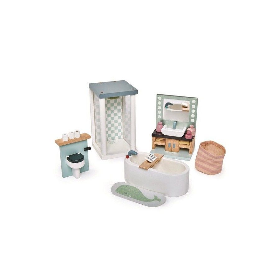 Tender Leaf Toys Muebles de madera para muñecas - Baño
