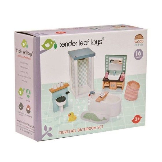 Tender Leaf Toys Wooden furniture for dolls - Bathroom