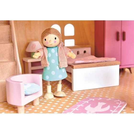 Tender Leaf Toys Trämöbler för ett dollhus - sovrum