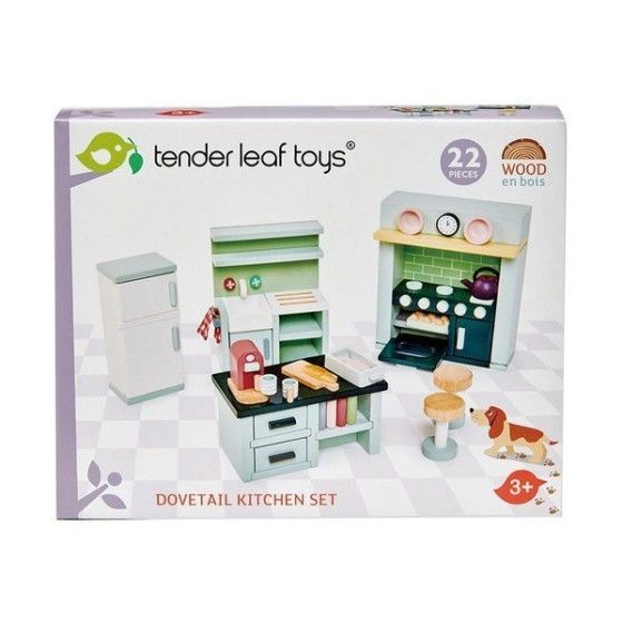 Tender Leaf Toys Fa bútorok babákhoz - konyha -