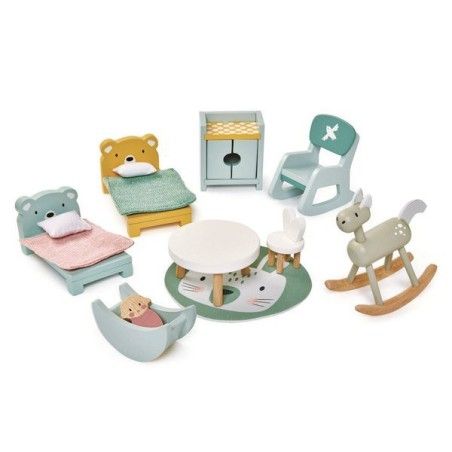 Tender Leaf Toys Muebles de madera para muñecas - Habitación para niños.