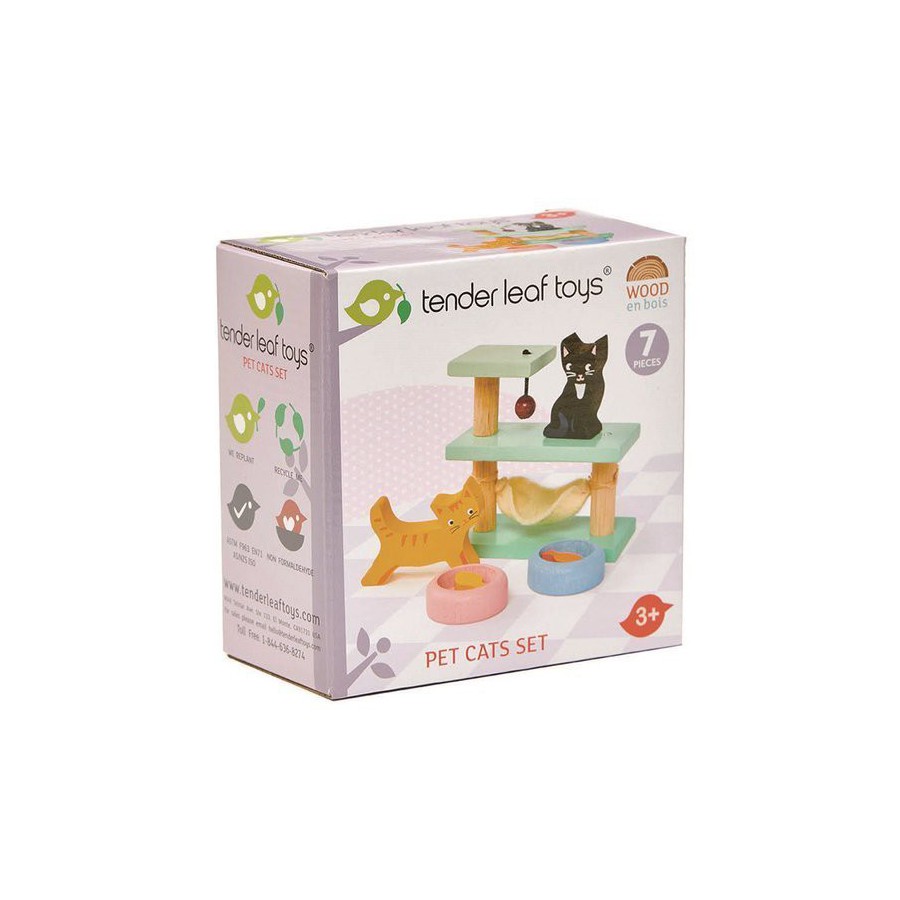 Tender Leaf Toys Drewniane figurki do zabawy - kotki