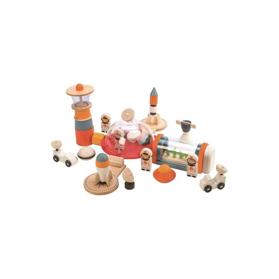 Tender Leaf Toys Station spatiale en bois - La vie sur Mars