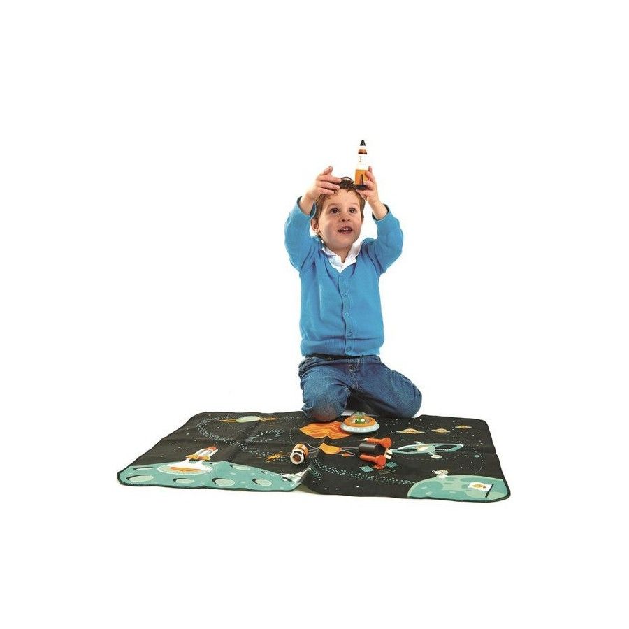 Tender Leaf Toys Mat met kosmische, houten elementen -