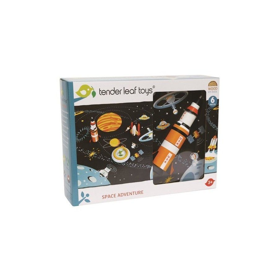 Tender Leaf Toys Мат з космічними, дерев'яними елементами -