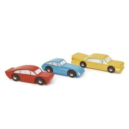 Tender Leaf Toys Драўляныя аўтамабілі рэтра, 3 часткі