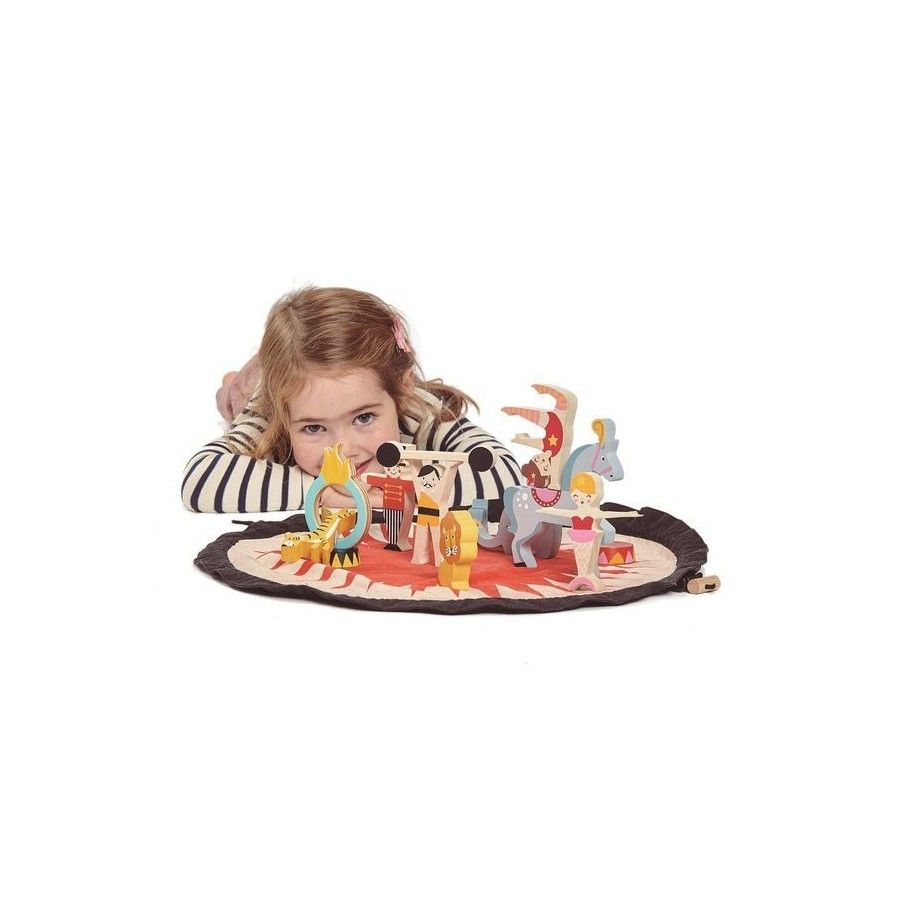 Tender Leaf Toys Mata z drewnianymi zabawkami - Akrobaci -