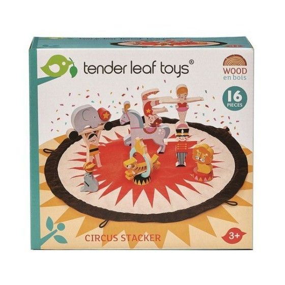 Tender Leaf Toys Mata z drewnianymi zabawkami - Akrobaci -