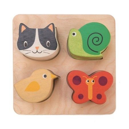 Tender Leaf Toys Holz sensorisches Spielzeug - Tiere - Formen und Texturen