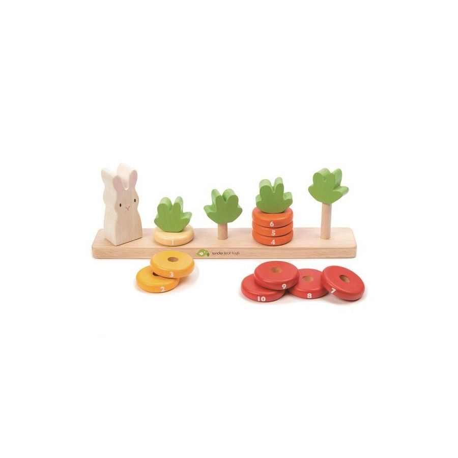 Tender Leaf Toys Fa játék - nyúl és számolás sárgarépa