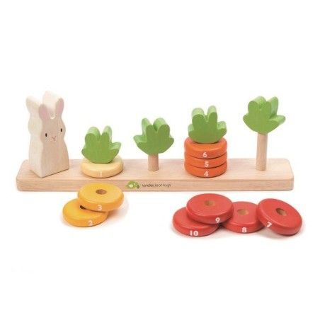 Tender Leaf Toys Драўляная цацка - трусік і падлік морквы