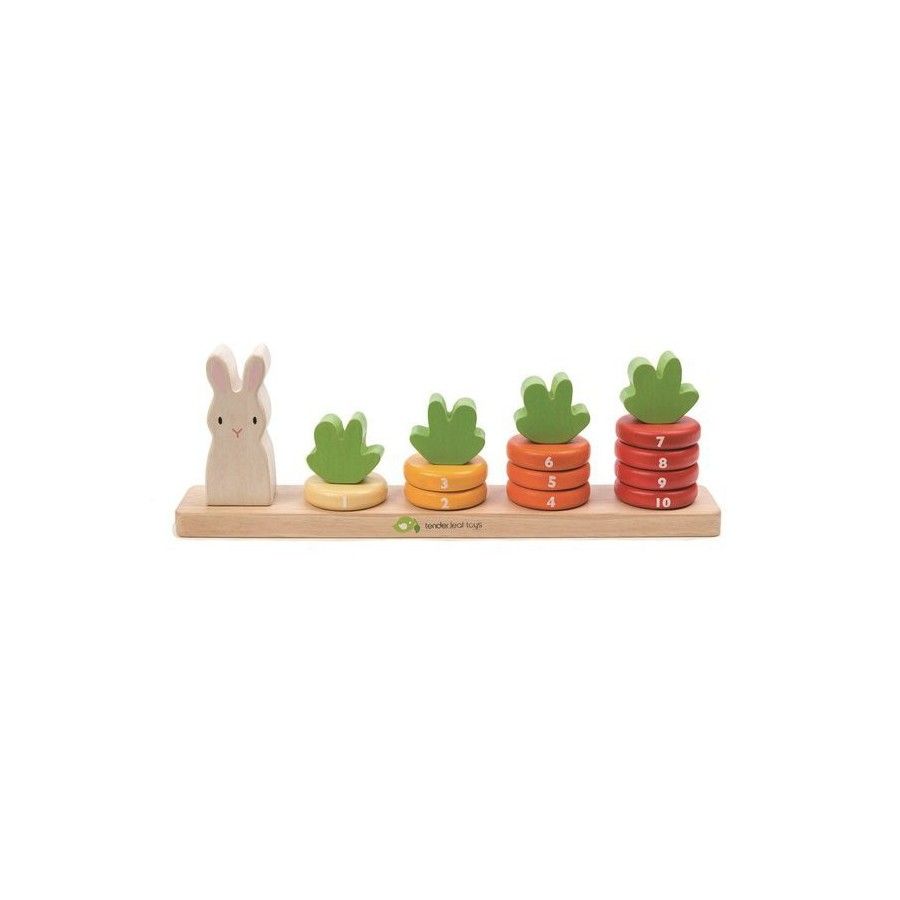 Tender Leaf Toys Drewniana zabawka - Królik i liczenie marchewek