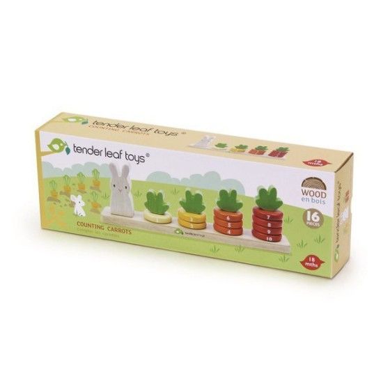 Tender Leaf Toys Fa játék - nyúl és számolás sárgarépa