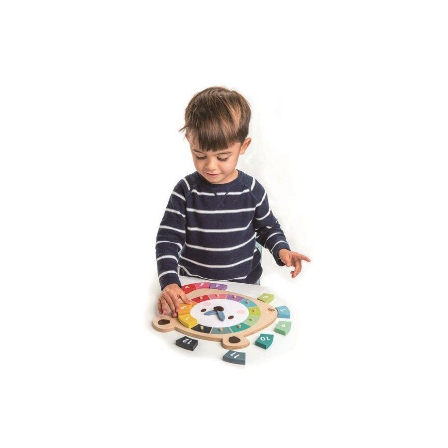 Tender Leaf Toys Wooden educational toy - Colorful clock bear