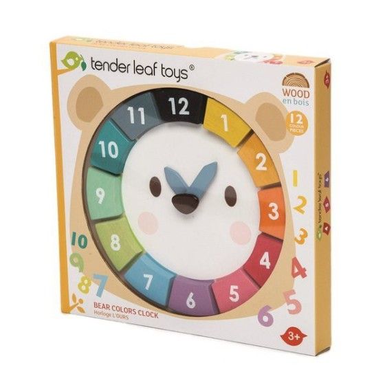 Tender Leaf Toys Wooden educational toy - Colorful clock bear