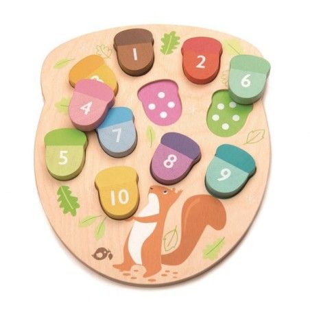 Tender Leaf Toys Wooden toy - squirrel and counting acorn
