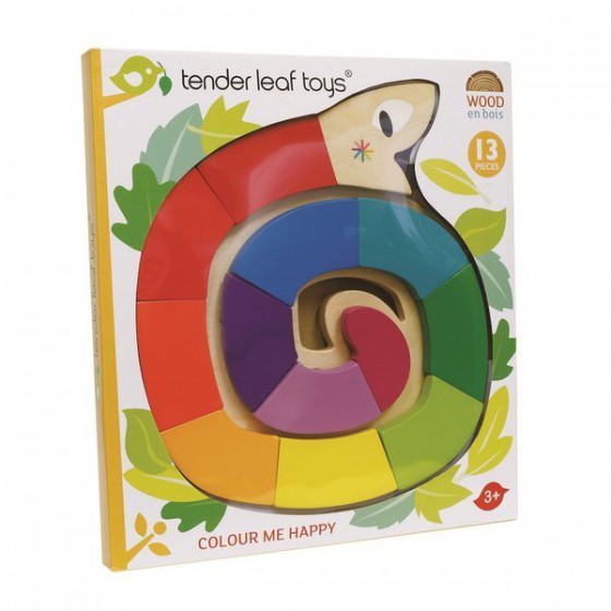 Tender Leaf Toys Drewniana zabawka - Kolorowy wąż, kolory i