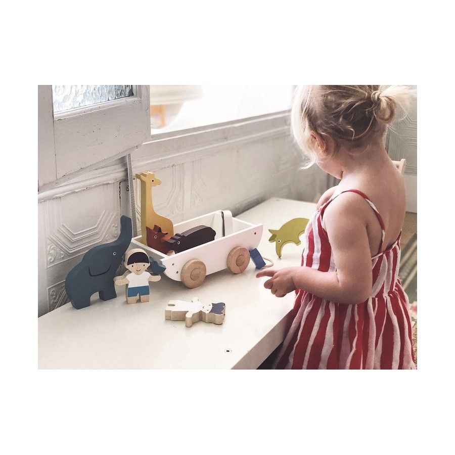 Tender Leaf Toys Bateau en bois à tirer avec des animaux