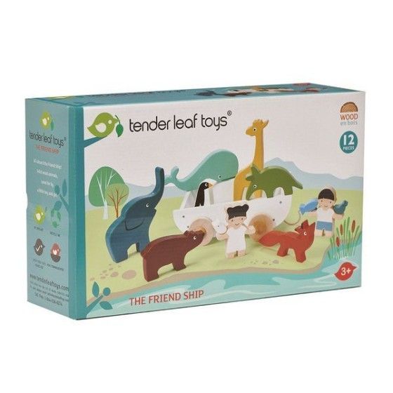 Tender Leaf Toys Дерев'яний корабель для потягування тварин