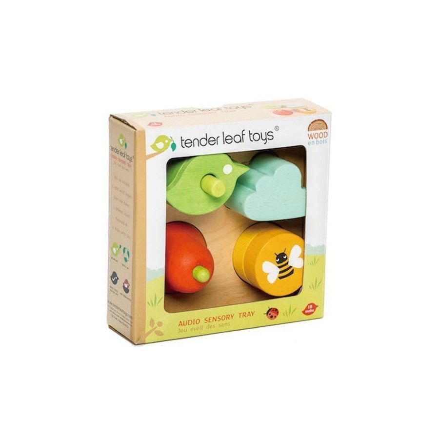 Tender Leaf Toys Jouet sensoriel en bois - Jardin - formes et