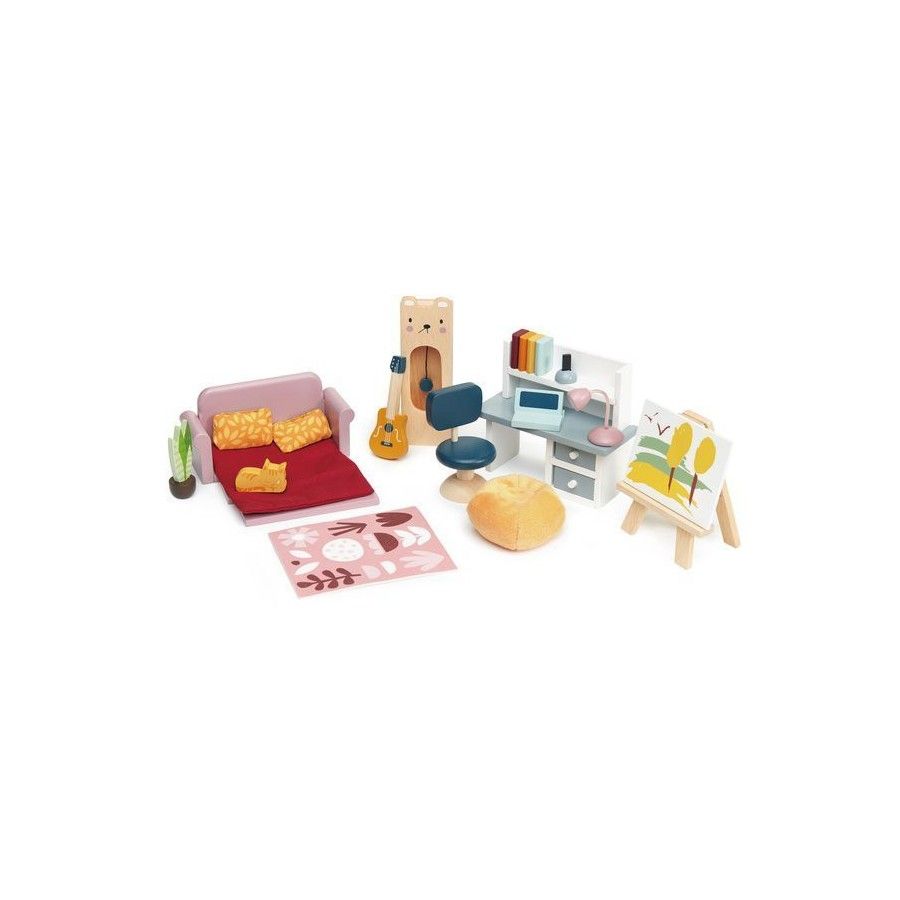 Tender Leaf Toys Muebles de madera para muñecas - Habitación