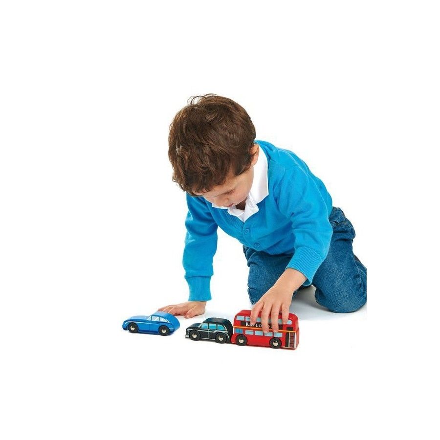 Tender Leaf Toys Set auto in legno - Londra, 3 pezzi