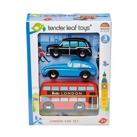 Tender Leaf Toys Set auto in legno - Londra, 3 pezzi