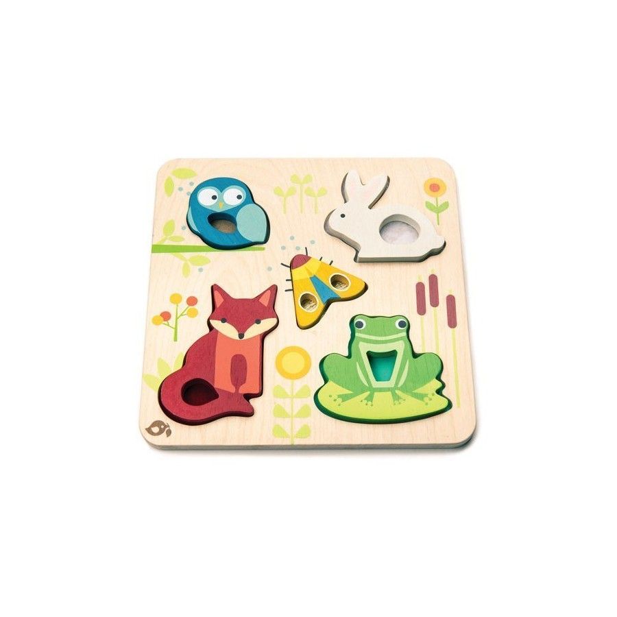 Tender Leaf Toys Trä sensory pussel - djur på