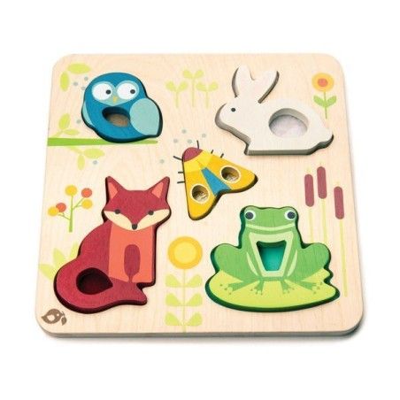 Tender Leaf Toys Puzzle sensoriel en bois - Animaux dans le pré