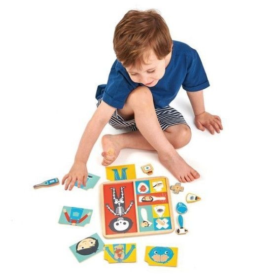 Tender Leaf Toys Drevené vzdelávacie puzzle - telo