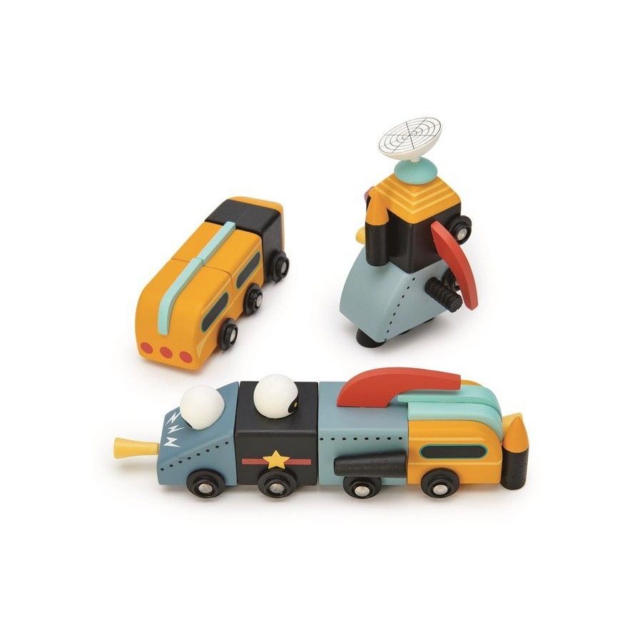 Tender Leaf Toys Fa kozmikus járművek, építési játék