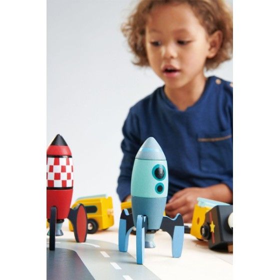 Tender Leaf Toys Dřevěné vesmírné lodě, stavební hračka